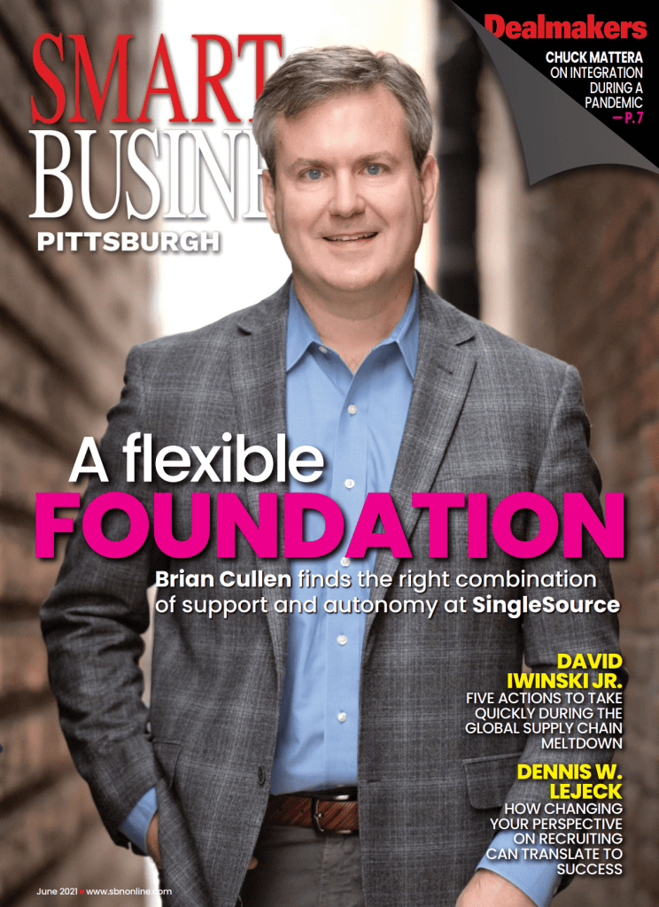 Brian Cullen cover story image on Smart 50 Pittsburgh Magazine June 2021